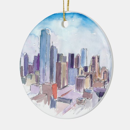 Dallas Texas Skyline Keramisch Ornament (Links)
