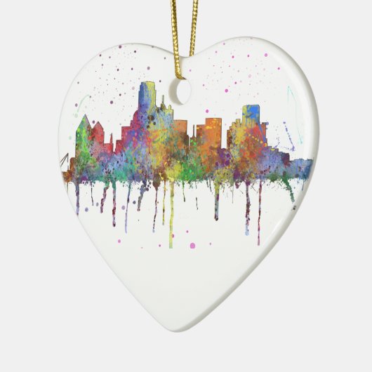 DALLAS, TEXAS SKYLINE KERAMISCH ORNAMENT (Links)