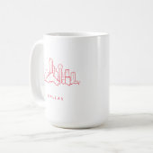 Dallas Texas Skyline Koffiemok (Voorkant links)