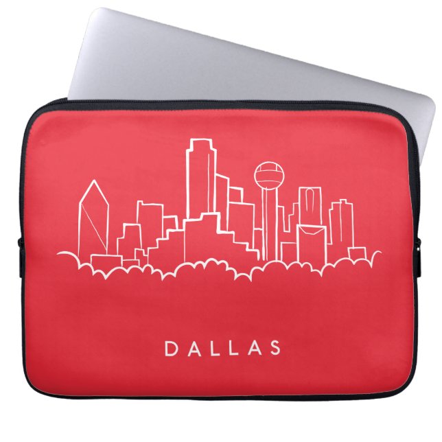 Dallas Texas Skyline Laptop Sleeve (Voorkant)