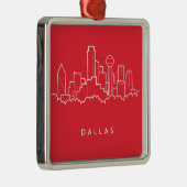Dallas Texas Skyline Metalen Ornament (Rechts)