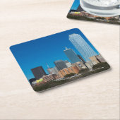 Dallas Texas skyline op zonsondergang Kartonnen Onderzetters (Schuin)