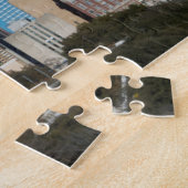 Dallas Texas skyline op zonsondergang Legpuzzel (Zijkant)