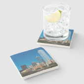 Dallas Texas skyline op zonsondergang Stenen Onderzetter (Zijkant)