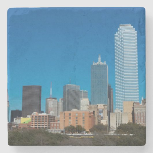 Dallas Texas skyline op zonsondergang Stenen Onderzetter (Voorkant)