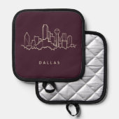 Dallas Texas Skyline Pannenlap (Voorkant / Achterkant)