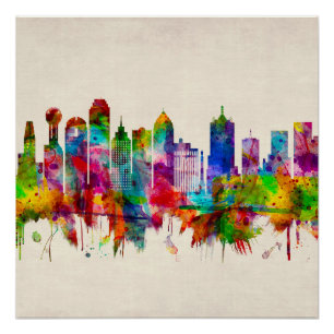 Dallas Texas Skyline Perfect Poster