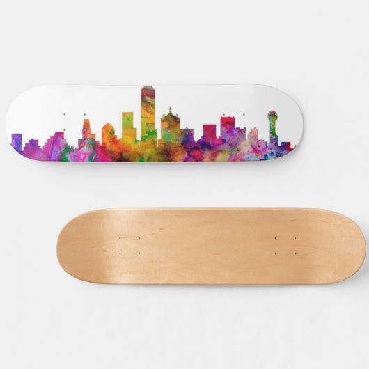 Dallas Texas Skyline Persoonlijk Skateboard (Horizontaal)