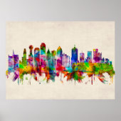 Dallas Texas Skyline Poster (Voorkant)