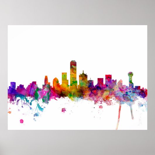 Dallas Texas Skyline Poster (Voorkant)
