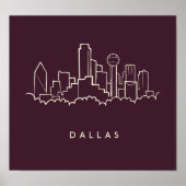 Dallas Texas Skyline Poster (Voorkant)