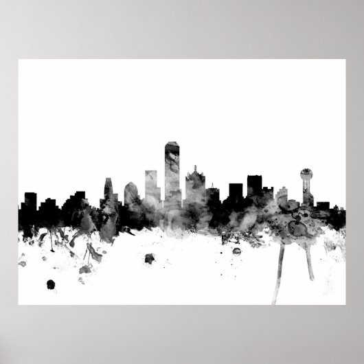 Dallas Texas Skyline Poster (Voorkant)