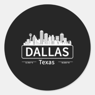Dallas Texas Skyline Reizen naar Dallas Love Ronde Sticker
