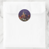 Dallas, Texas skyline Ronde Sticker (Tas)