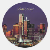 Dallas, Texas skyline Ronde Sticker (Voorkant)