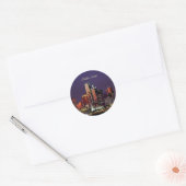 Dallas, Texas skyline Ronde Sticker (Envelop)