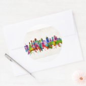Dallas Texas Skyline Ronde Sticker (Envelop)