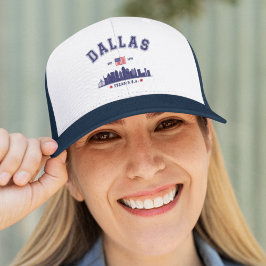 Dallas Texas Skyline Scene Trucker Pet