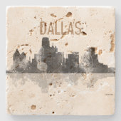 DALLAS, TEXAS SKYLINE STENEN ONDERZETTER (Voorkant)