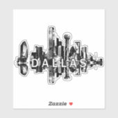 Dallas, Texas skyline Sticker (Vel)
