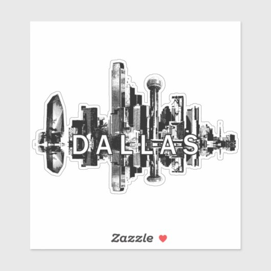 Dallas, Texas skyline Sticker (Vel)