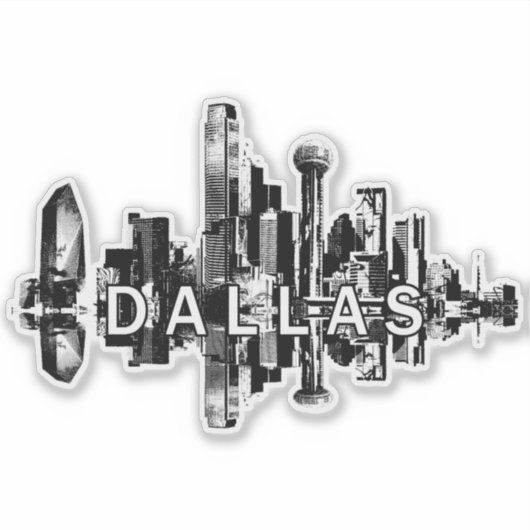 Dallas, Texas skyline Sticker (Voorkant)