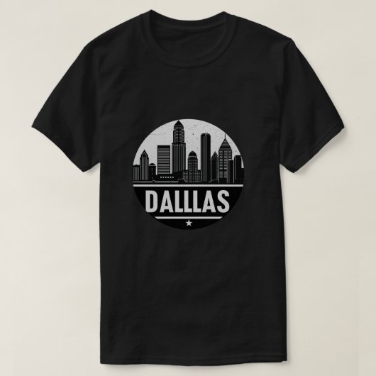 Dallas Texas Skyline T-shirt (Design voorkant)