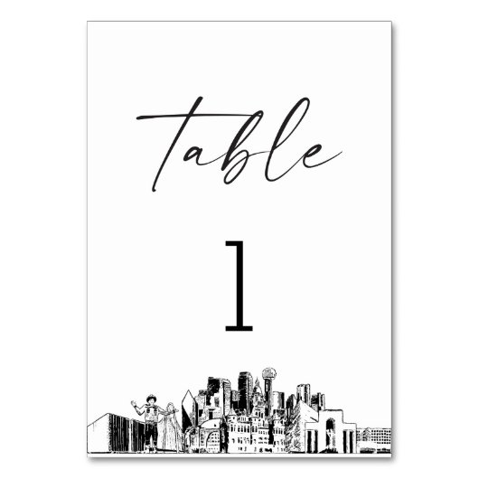 Dallas Texas Skyline tafelnummer 3.5x5 Kaart (Voorkant)