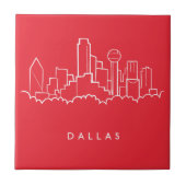 Dallas Texas Skyline Tegeltje (Voorkant)