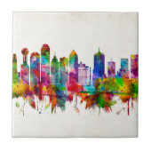 Dallas Texas Skyline Tegeltje (Voorkant)
