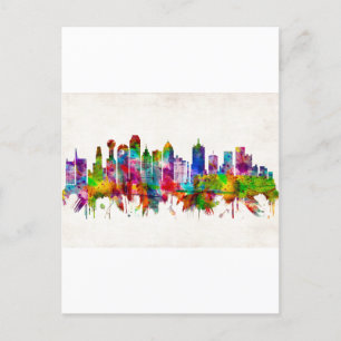 Dallas Texas Skyline Uitnodiging Briefkaart
