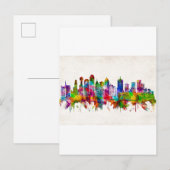 Dallas Texas Skyline Uitnodiging Briefkaart (Voorkant / Achterkant)