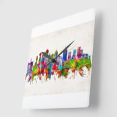 Dallas Texas Skyline Vierkante Klok (Hoek)