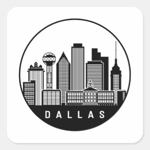 Dallas Texas Skyline Vierkante Sticker