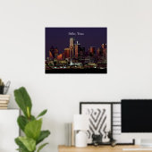 Dallas, Texas skyline view, Poster (Thuiskantoor)