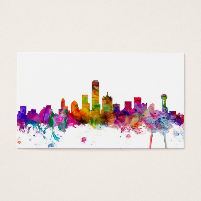 Dallas Texas Skyline Visitekaartjes (Voorkant)