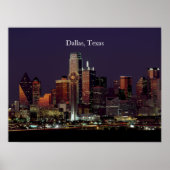 Dallas, Texas skyline zicht, Poster (Voorkant)