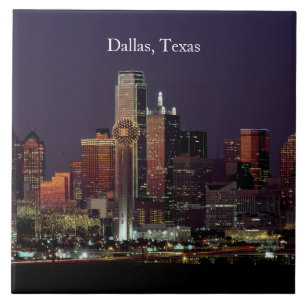Dallas, Texas skyline zicht, Tegeltje