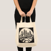 Dallas Texas Skyline Zwart-wit stadsgezicht Tote Bag (Voorkant (product))