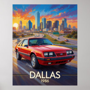 Dallas Texas Snelweg Prestatie 1986 Poster