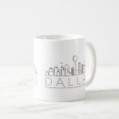 Dallas Texas | Stad gestileerde Skyline Koffiemok (Voorkant rechts)