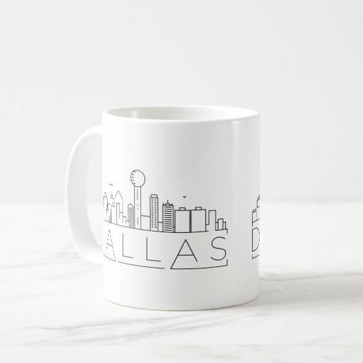 Dallas Texas | Stad gestileerde Skyline Koffiemok (Voorkant links)