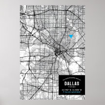 Dallas, Texas Stadsplattegrond + Markeer uw locati