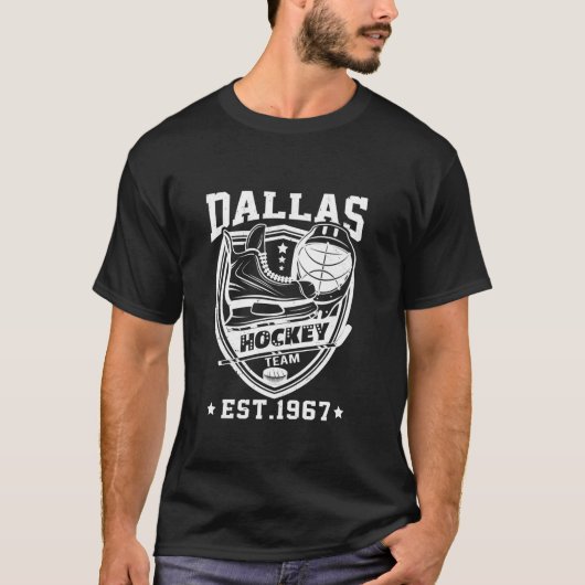 Dallas Texas Star Sticks Funny Hockey Team  T-shirt (Voorkant)
