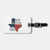 Dallas Texas State Kaart Vlag Bagagelabel (Voorkant horizontaal)