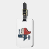 Dallas Texas State Kaart Vlag Bagagelabel (Voorkant verticaal)