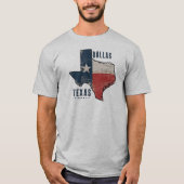 Dallas Texas State Kaart Vlag T-shirt (Voorkant)