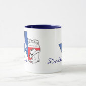 Dallas, Texas State Map met Star, Boots, Pet Mok (Midden)