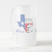 Dallas, Texas State Map met Star, Boots, Pet Mok (Voorkant links)