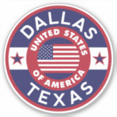 DALLAS, Texas Sticker (Voorkant)